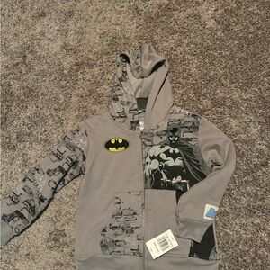 Gray Batman Hoodie with Graphic Design